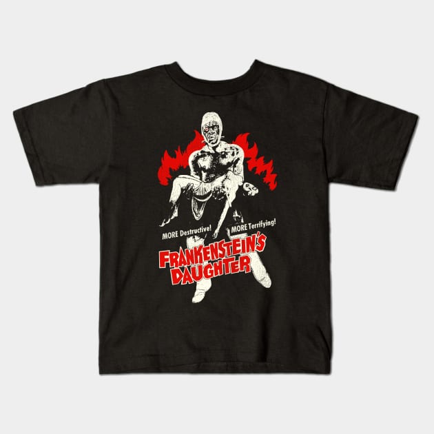 Frankenstein's Daughter Kids T-Shirt by darklordpug